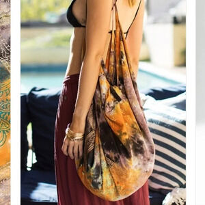 New Boho Tie Dye Handblock Print Bohemian Sling Shoulder Bag